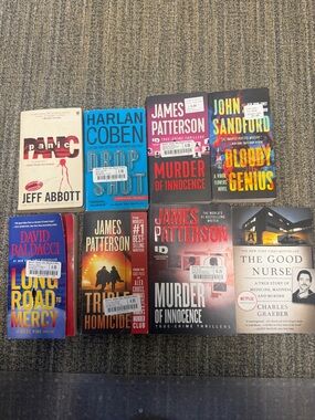 Assorted Thriller Paperback Book Lot- Harlan Coben, James Patterson, Baldacci